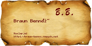 Braun Bennó névjegykártya